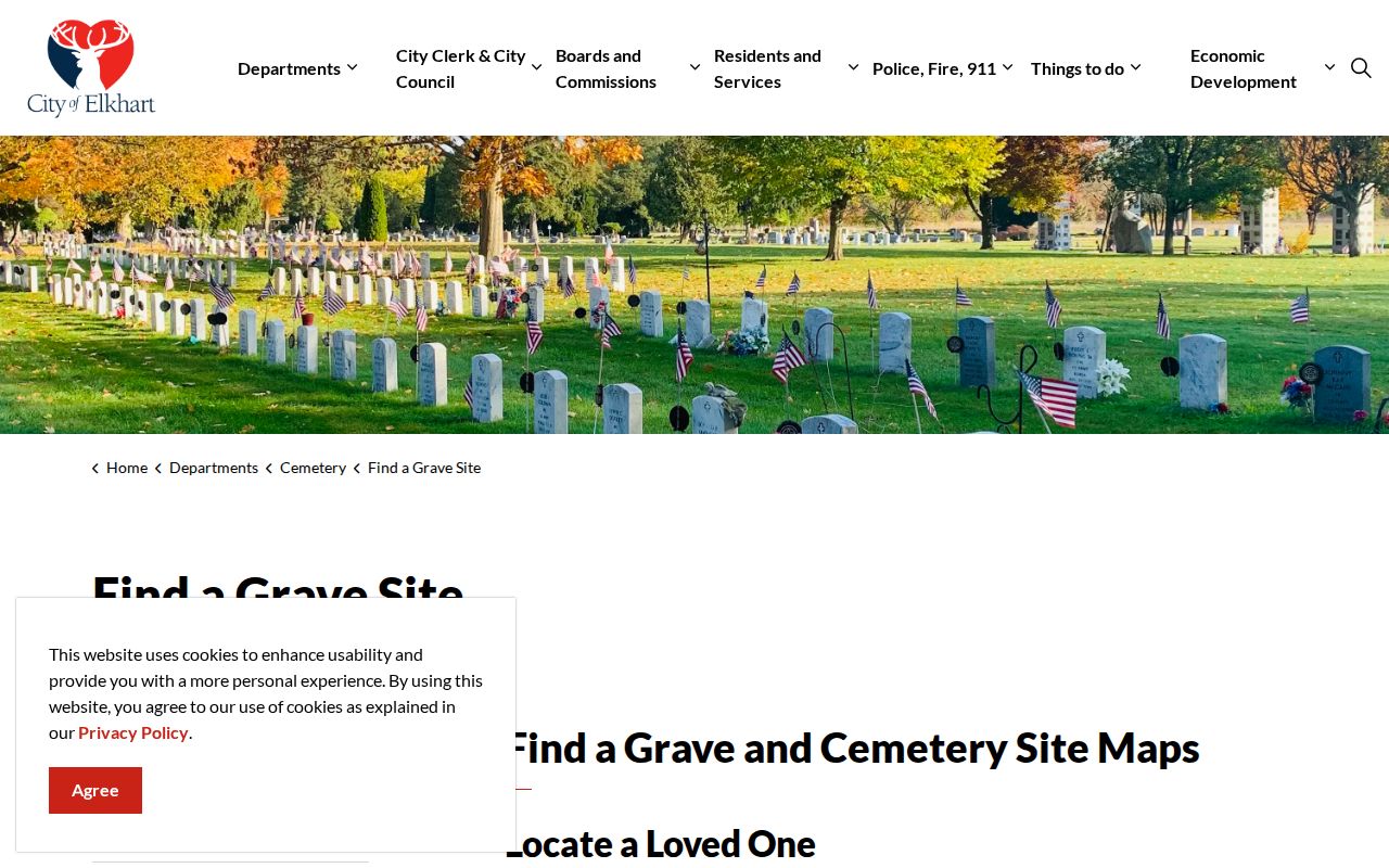 Elkhart city directory family-history follow-up in the city cemetery finder