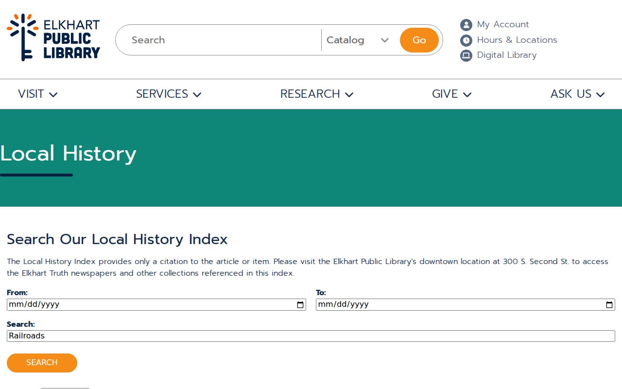 Elkhart neighbors research in the public library local history index
