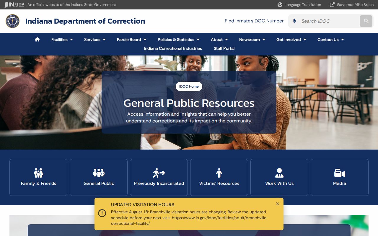 Elkhart resident lookup through the Indiana correction locator