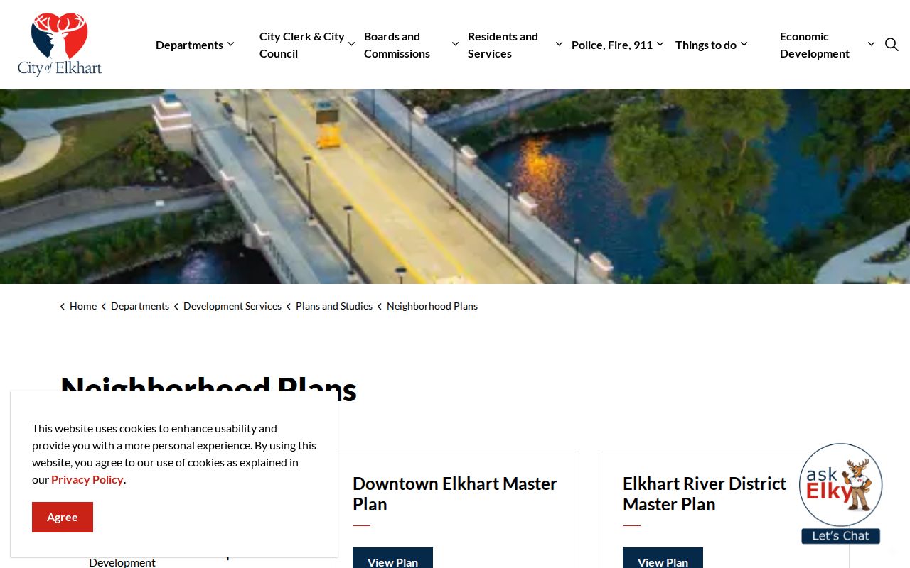 Elkhart ZIP code directory comparison with city neighborhood plans